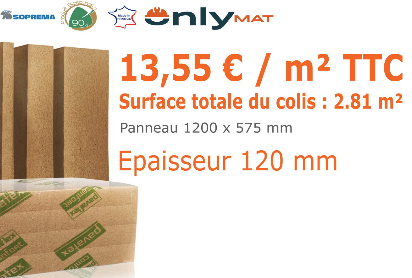 Panneau Laine de Bois Pavaflex Confort 36 – 120 mm – Isolation Thermique