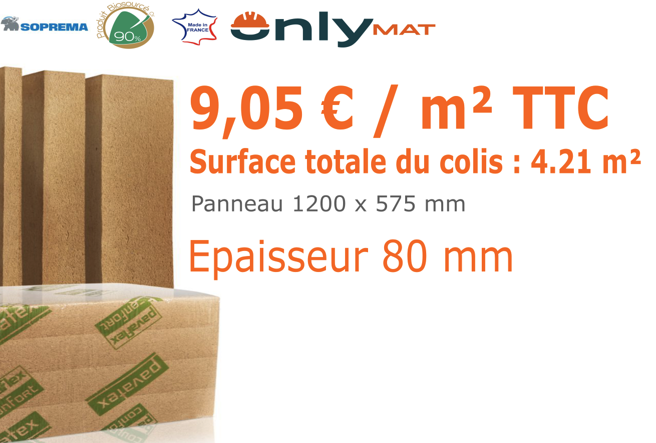 Panneau Laine de Bois Pavaflex Confort 36 – 80 mm – Isolation Thermique