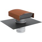 Chapeau de sortie de toiture mâle métal couleur tuile ø125*6005*