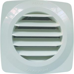 Grille plast blc enc 125x125