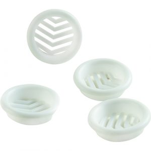 Grilles plst blc enc ø32 lot de 5