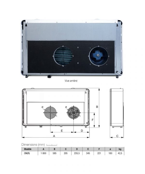 tempero-pac-airair-monobloc-murale-climatiseur-reversible-etanche-axelair-vortice Climatiseur réversible monobloc Axelair sans unité extérieure CMM3000