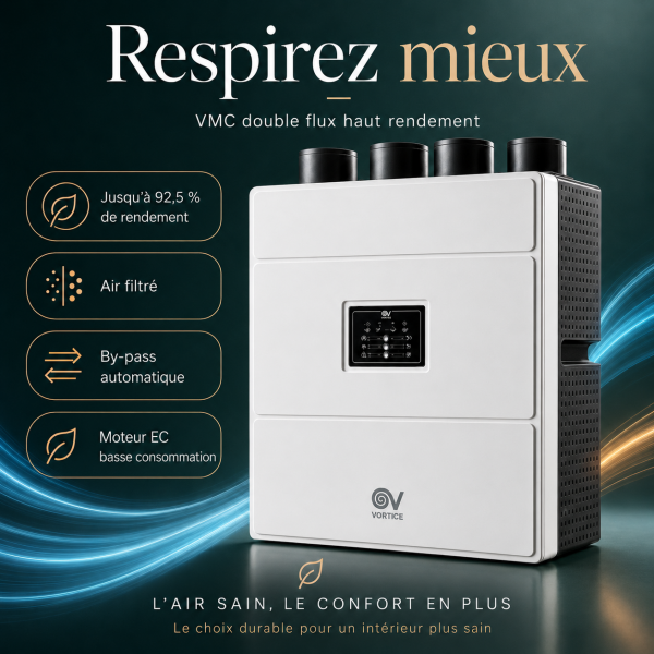 VMC Double Flux Vortice NETI HR 300 (10933) - rendement 92,5%