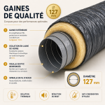 Gaine Flexible Isolée Ø127 mm – 6 m | VMC Double Flux & Clim