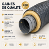 Gaine Flexible Isolée Ø80 mm – 6 m | VMC Simple Flux & Extraction
