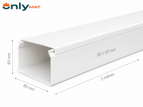 bl60x80 Goulotte de Climatisation PVC | Blanc & Ivoire