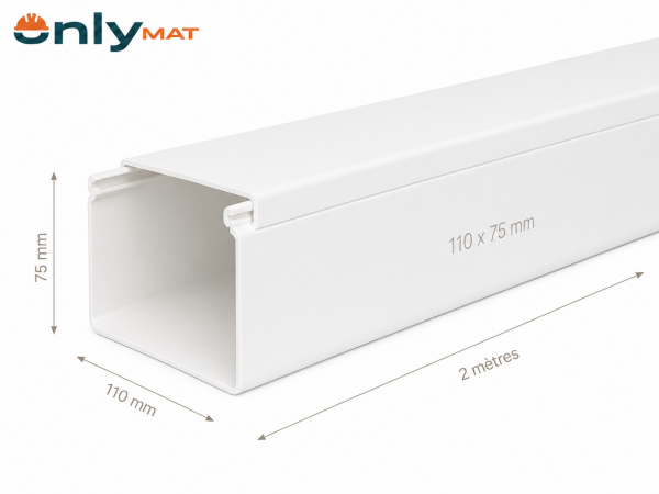 bl75x110 Goulotte de Climatisation PVC | Blanc & Ivoire