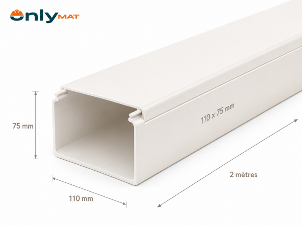 iv75x110 Goulotte de Climatisation PVC | Blanc & Ivoire