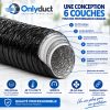 Gaine Alu Noir Flexible 6 Couches ONLYDUCT