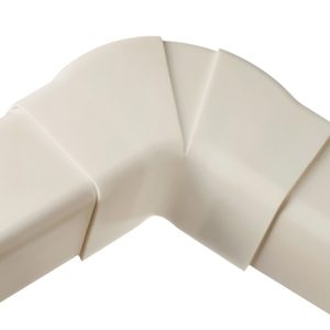 Coude plat variable (angle réglable) pour goulotte clim 110x75 mm – Ivoire