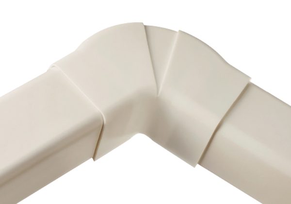 Coude plat variable (angle réglable) pour goulotte clim 80x60 mm – Ivoire