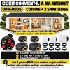 Kit VMC PENTA 4 gaines adapté à une maison avec cuisine et 2 sanitaires, par exemple salle de bains et WC