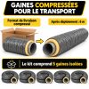 Gaines isolées livrées compressées pour le transport, 6 m chacune après déploiement